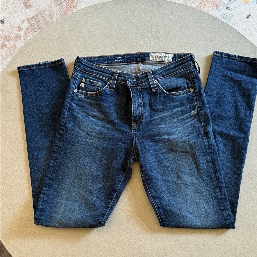 Ag Adriano Goldschmied Dark Blue Cigarette Leg  Jeans